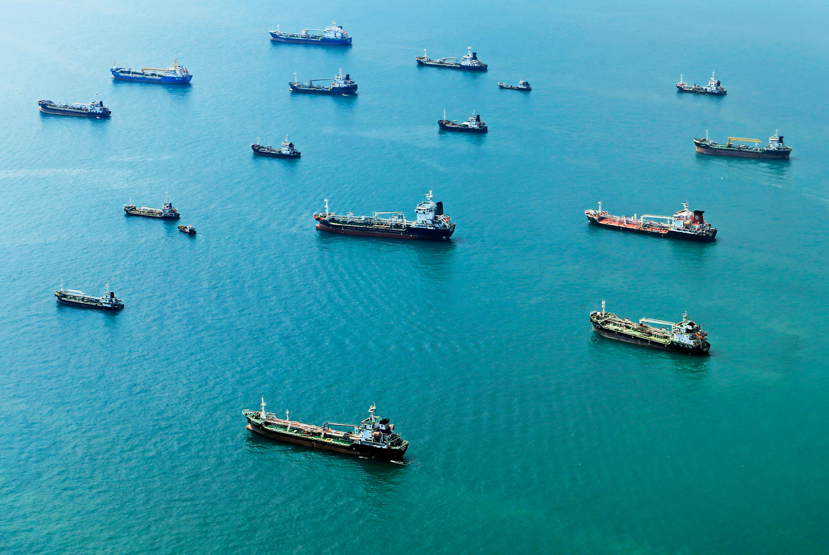 Fleet at anchorage